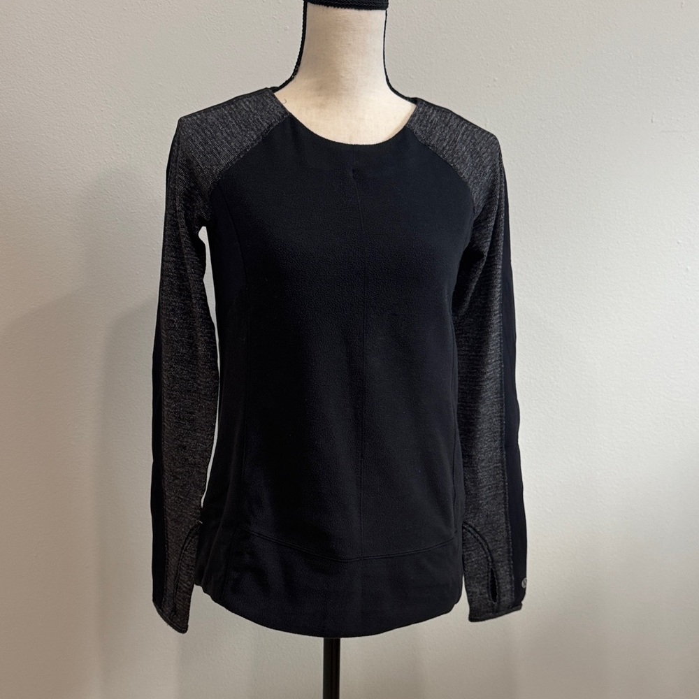 lululemon athletica Black and Gray Long Sleeve Top